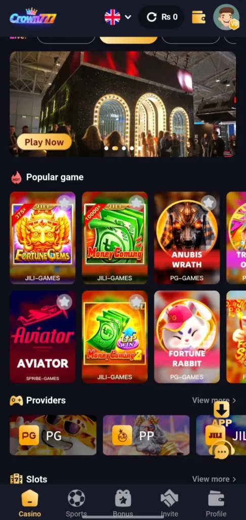 Crown777 game interface